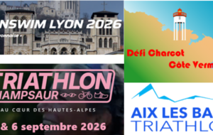 Openswim de Lyon, Triathlon du Champsaur, Triathlon d'Aix les Bains et Défi cote Vermeille.